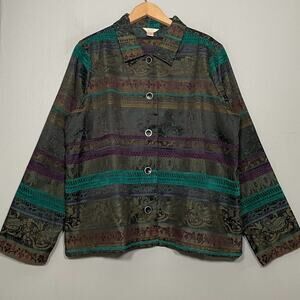 Satin Tapestry Jacket Size Large Dark Romantic Whimsigoth Witchy Artsy Brocade